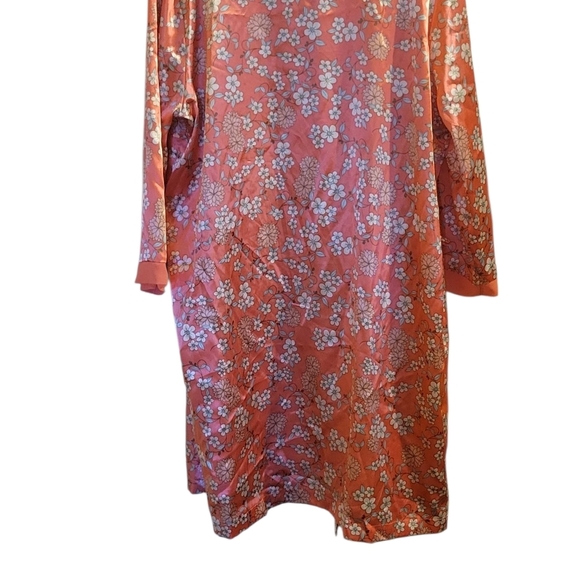 Adonna Silky Floral Pink Robe Size Large - Picture 2 of 6